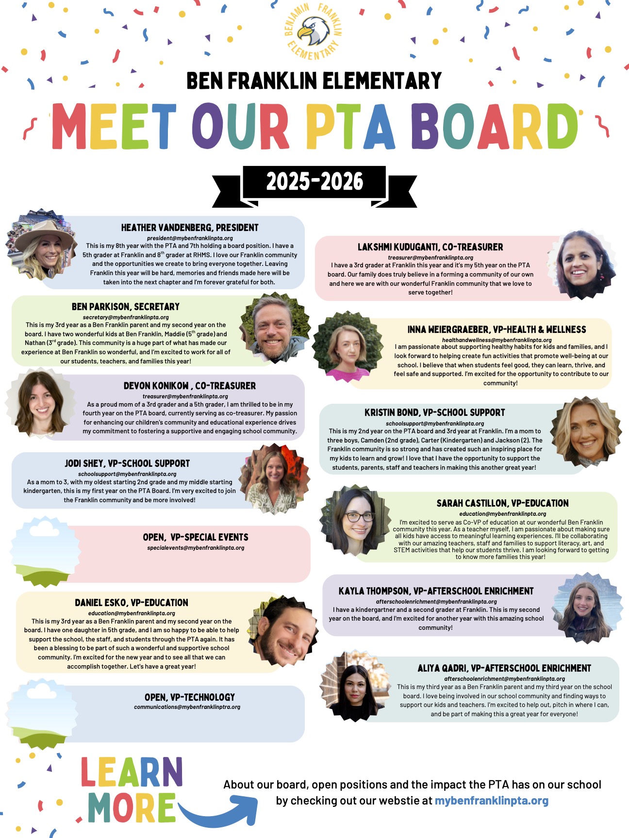 Meet Our PTA Board 2025-2026